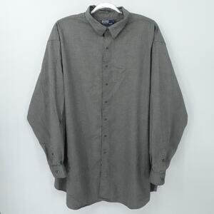 Polo Ralph Lauren Shirt Men 2XL‎ Tall Gray Micro Check Button Down Office Casual